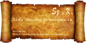 Szádeczky Kreszcencia névjegykártya